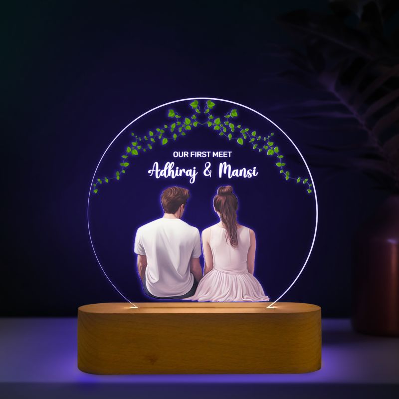 Personalized Couple Night Lamp Custom Name Light Gift for Anniversary Valentines Birthday Gift for Couple Husband Wife Girlfriend Boyfriend 7 Color Changing Light